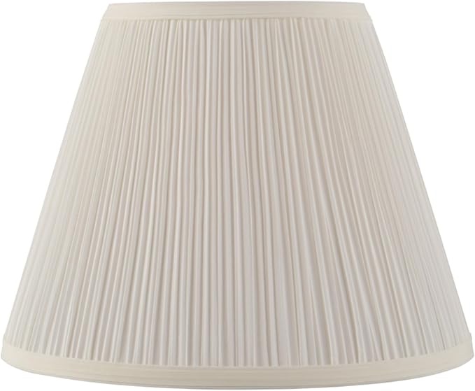 Aspen Creative 33055, Hardback Empire Transitional Spider Lamp Shade, Mushroom Pleated Off-White, 7" Top x 13" Bottom x 10" Slant