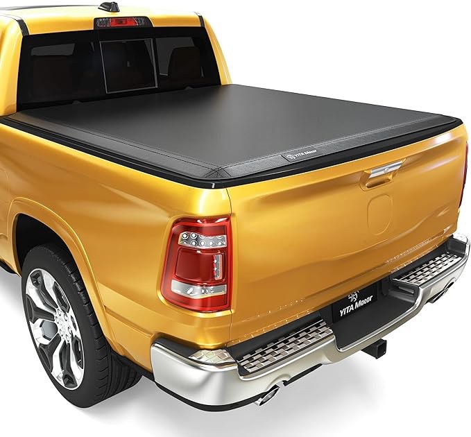 YITAMOTOR Soft Tri-Fold Truck Bed Tonneau Cover Fits for Dodge Ram 1500 New Body Style 2019-2025 Bed Without Rambox