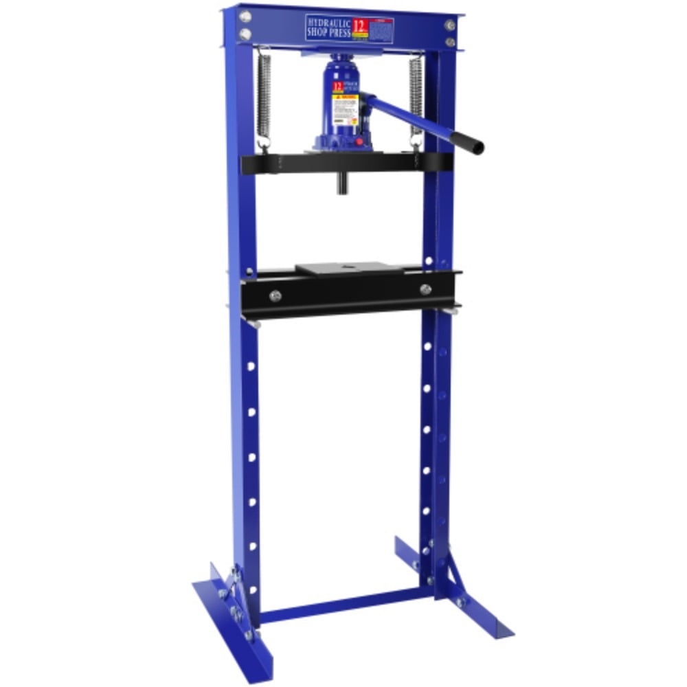 Hydraulic 12 Ton H-Frame Garage Floor Adjustable Shop Press  color blue 