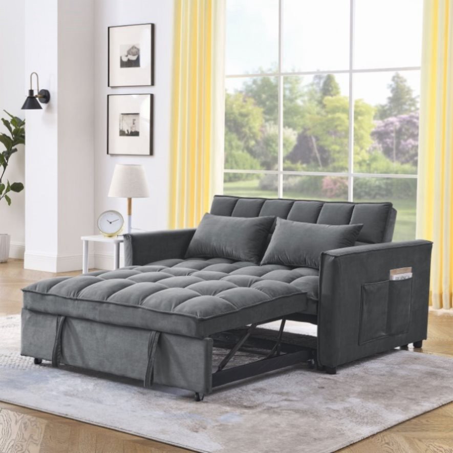 Sleeper Sofa, Convertible Sofa, Recliner, Bed, 3-in-1, 3-Position Adjustable Backrest, 2-Seater