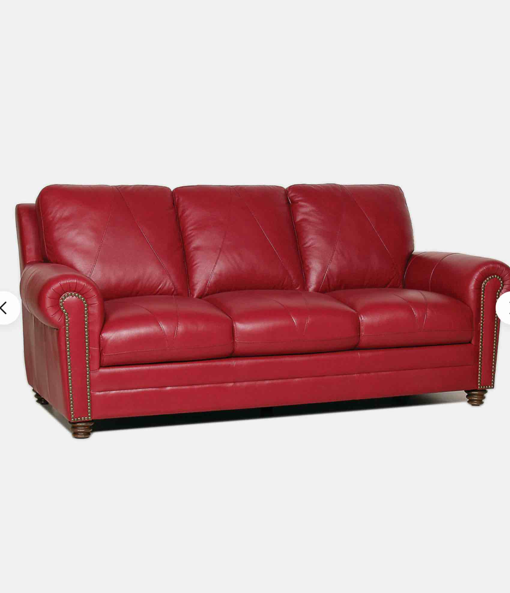 RED 3 SEATER LEATHER SOFA W1097125466