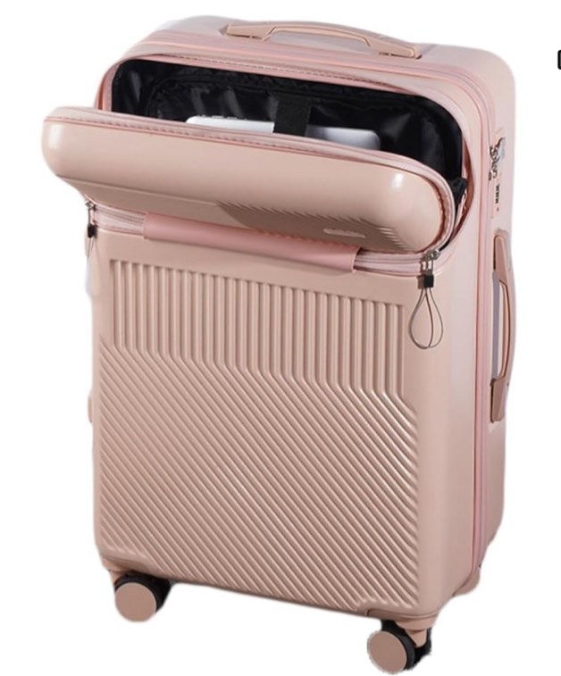 Suitcase, Large Capacity, Carry-On Small, Front Open Carry Bag, Carrying Case with Stopper, USB Port Trunk Case, Lightweight, Front Opening, Stylish, Cute, TSA Lock, Overseas