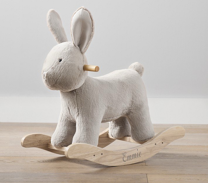 Baby Rocking Rabbit Large Rocking Rabbit for Girls and Boys, Plush Rocker for Baby (Boy or Girl), Stuffed Ride-On Toy for Toddlers or Little Kids, Nursery Birthday Gift, 26.8 x 26.3 x 12 inches 