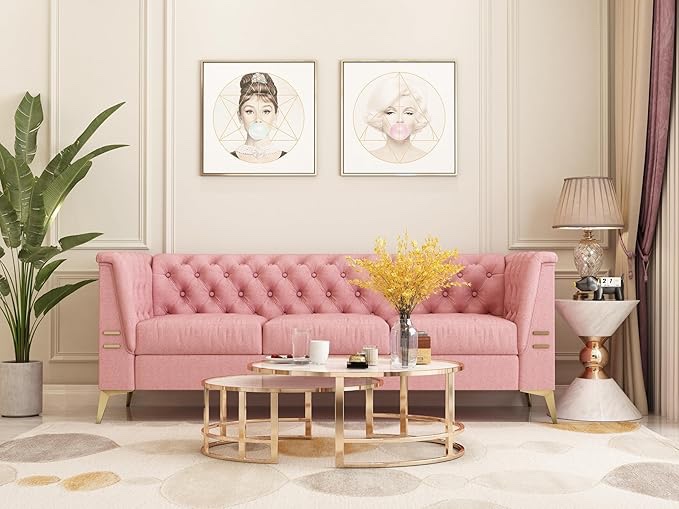 GOWE FX-P83-PK2 (Sofa) -Modern Velvet Living Room Chesterfield Design Sofa