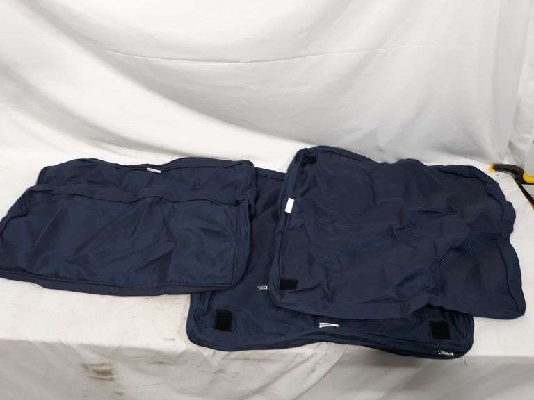 Set of 4 Seat Cushion Pillow Covers - Dark Blue, (2) 
