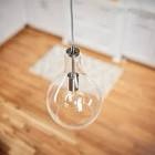 allen + roth Reign Brushed Nickel Transitional Clear Glass Teardrop Led; Mini Hanging Pendant Light