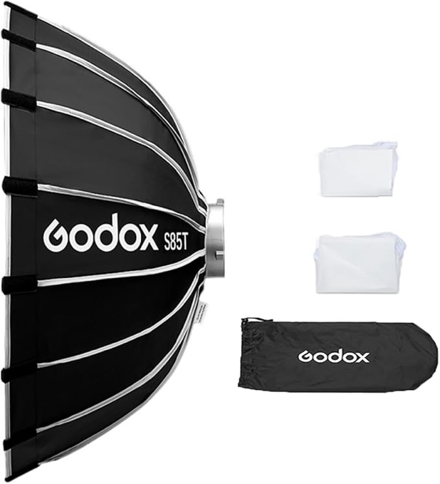 Godox S85T 85cm/33.5in Quick Release Umbrella Softbox Professional Foldable Softbox with Standard Bowen Mount & Diffusers for Photography Studio Photography Portrait Live Stream