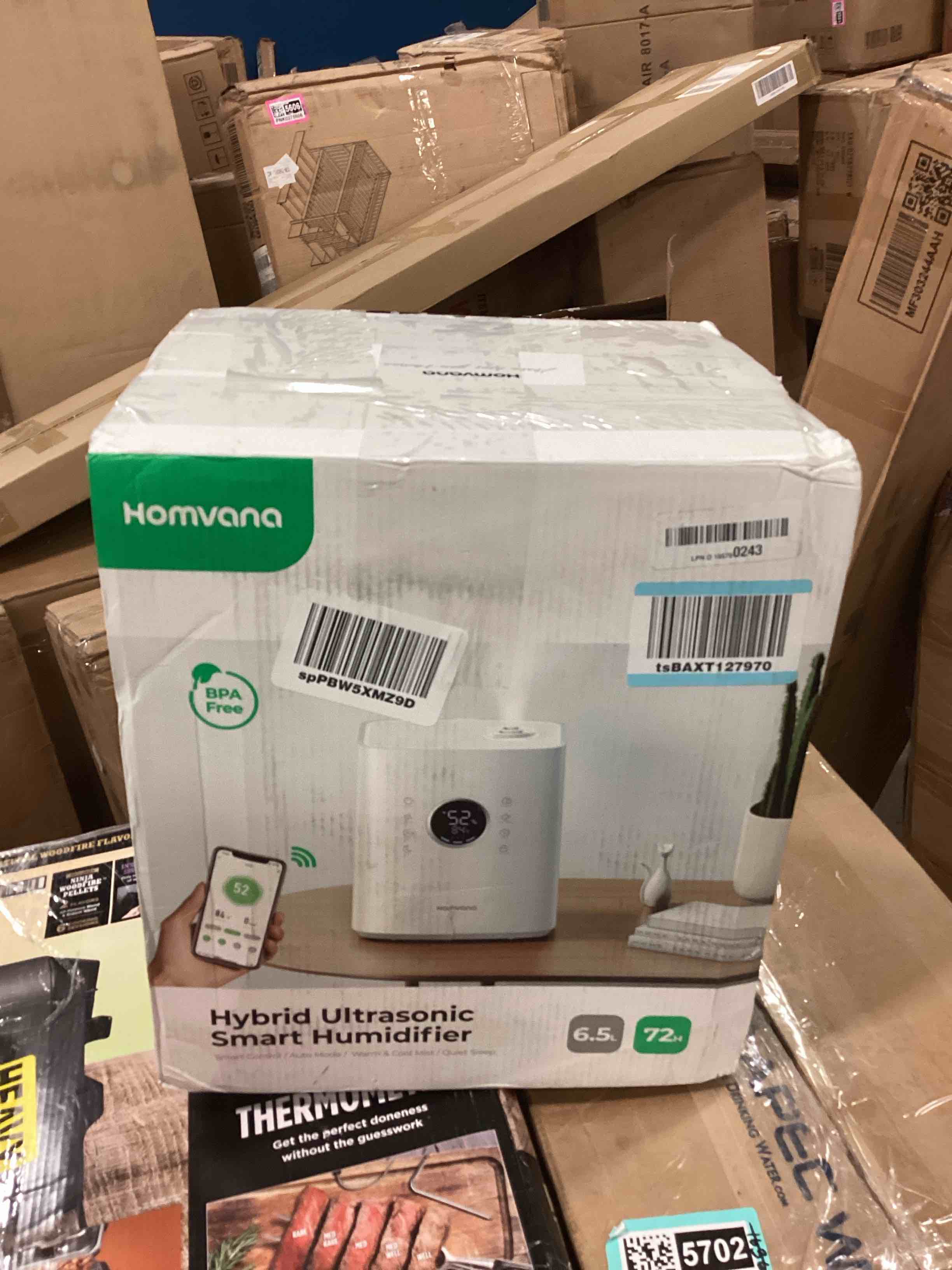 Homvana Smart Humidifier for Bedroom Large Room, 6.5 L Warm & Cool Mist