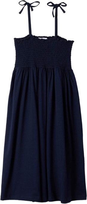 #4K!DS Girl's Essential Tiered Dress (Little Kids/Big Kids) Navy MD (8 Big Kid) Apparel