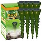 8 Pack Mole Repellent Solar Powered Ultrasonic Gopher Repellent Outdoor, Sonic Mole Spikes, Get Rid of Vole Groundhog Chipmunk Repellent for Lawns and Yard Waterproof