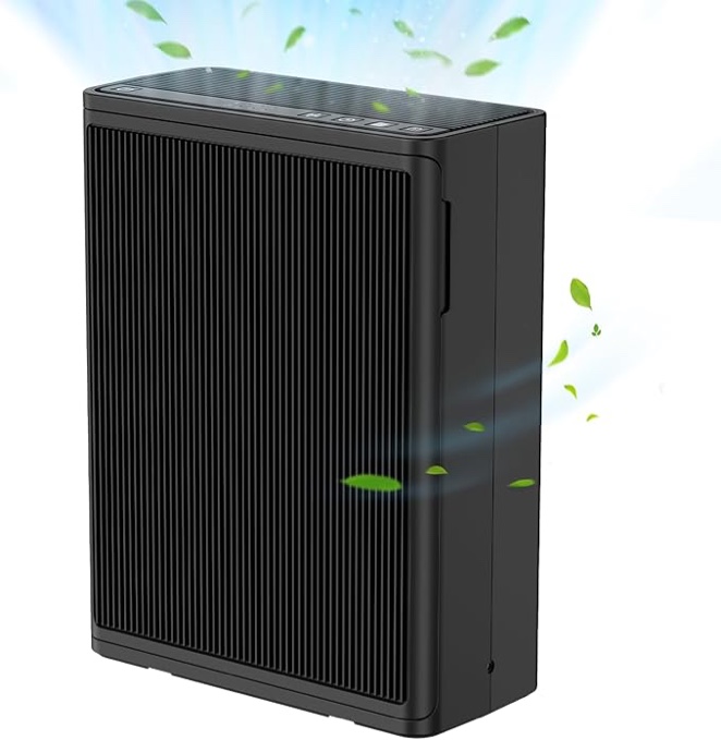 Air Purifiers for Home Large Room Up to 1695 Sqft,True H13 HEPA Filter,Better Sleep with Speed Control,For Bedroom Living Room,24dB Filtration System,KJ300 Black