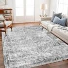 (similar)CHAMPLANT 5x7 Washable Area Rug Gray Vintage Rug Traditional Floor Cover Foldable Thin Rug Kitchen Accent Rug Indoor Distressed Non Slip Carpet Floral Print Mat Bedroom Living Room Bathroom