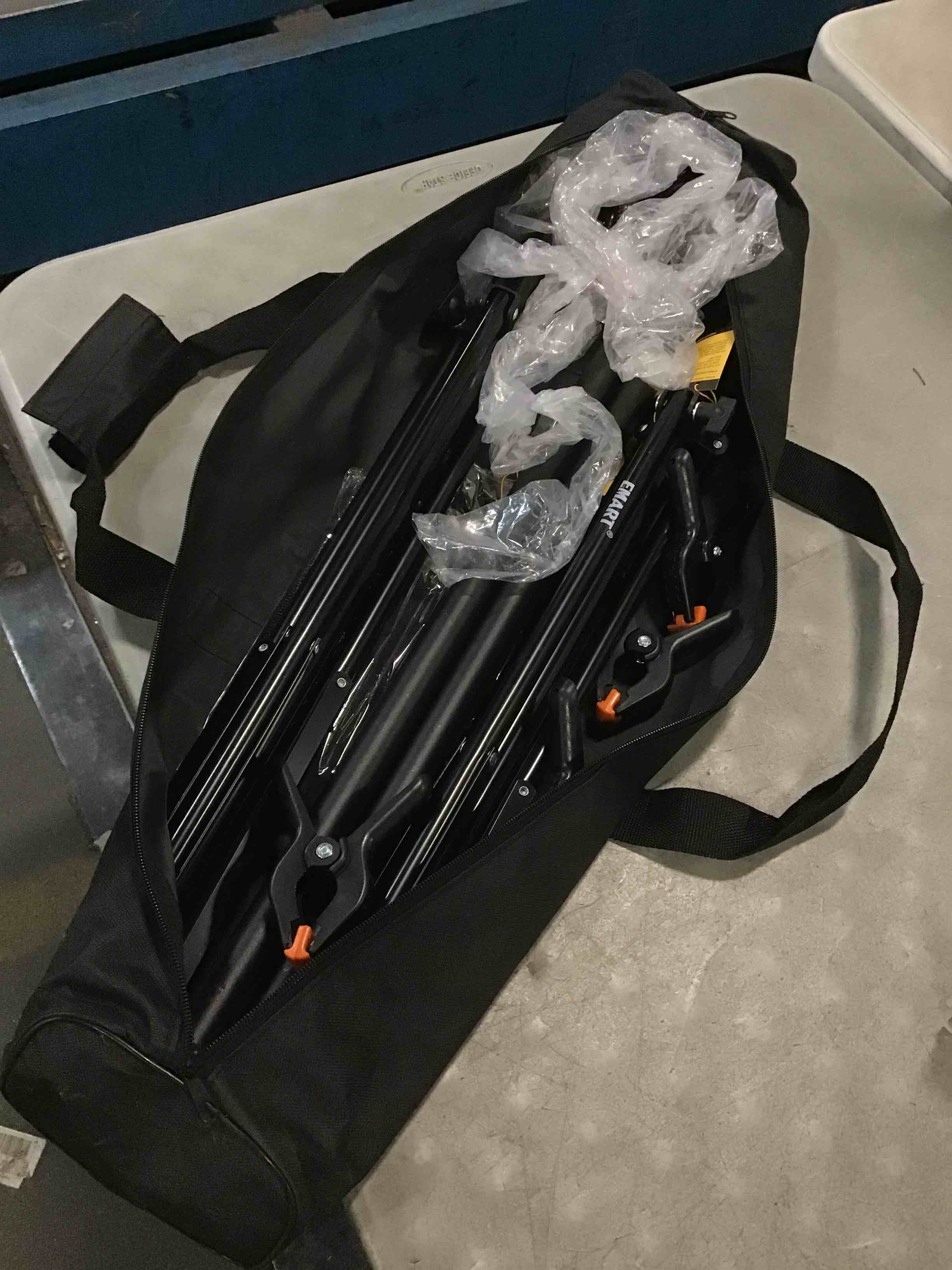 EMART Backdrop Stand 10x7ft(WxH) Photo Studio Adjustable Background Stand Support Kit with 2 Crossbars, 8 Backdrop Clamps, 2 Sandbags and Carrying Bag for Parties Events Decoration