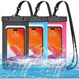 3 Pack Multicolor Universal Waterproof Case,Waterproof Phone Pouch Compatible for iPhone,Samsung Galaxy,Up to 7.5",IPX8 Cellphone Dry Bag Bag,Multicolor