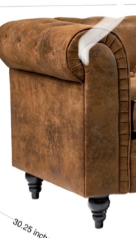 ( incomplete missing pieces only replacement sofa )) Amelia Tufted Sofa Arms-Brown