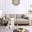  ( incomplete  missing pieces ) Denetrice 86.5" Upholstered Loveseat Sofa lambswool fabric with 2 Pillows Anti-skid Pads Metal Legs 3 Seaters