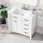 Donterio 36" Bathroom Vanity with Ceramic Sink , Bathroom Cabinet with Drawers, Solid Frame