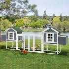 Ruislip 123“  Large Wooden Chicken Coop with Run and Nesting Boxes