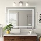 Atherton Modern Frameless Anti-Fog LED Lighted Dimmable Wall Mounted Bathroom Vanity Mirror