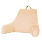 downluxe Reading Pillow with Arms, Back Pillow for Sitting in Bed, Adult Bed Rest Pillow with Shredded Memory Foam and Removable Cover (18 X 15 Inches Beige New)