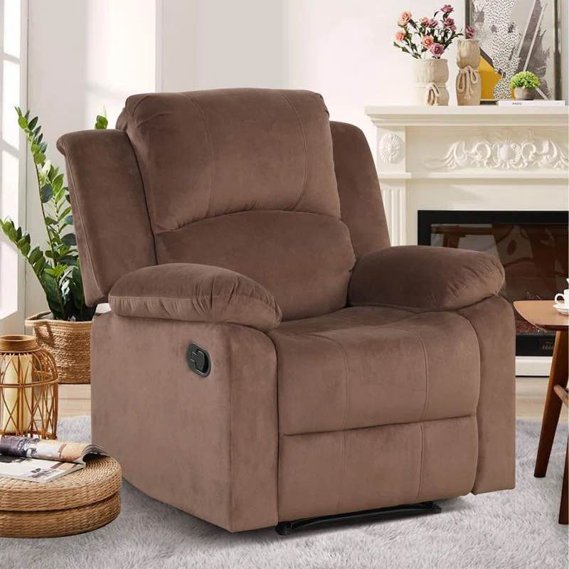 Brevik 34.8" Wide Contemporary Breathable Skin Friendly Microfiber Fabric Soft Padded Manual Recliner Chair