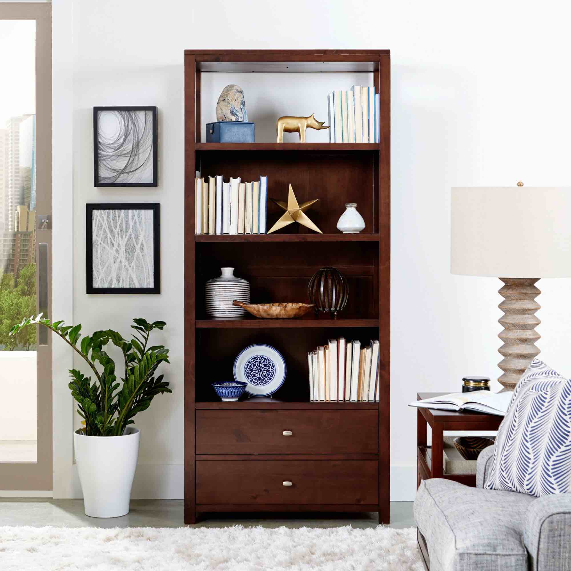 Pacifica 76? Bookshelf with 2 Drawers