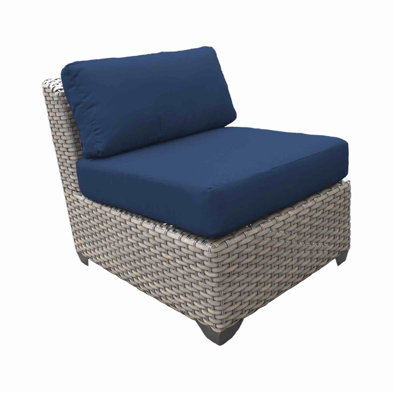 Delacora TKC-DPF-CHA55BASDB Florence 2 Pack 28  Wide Wicker Outdoor Accent Chair