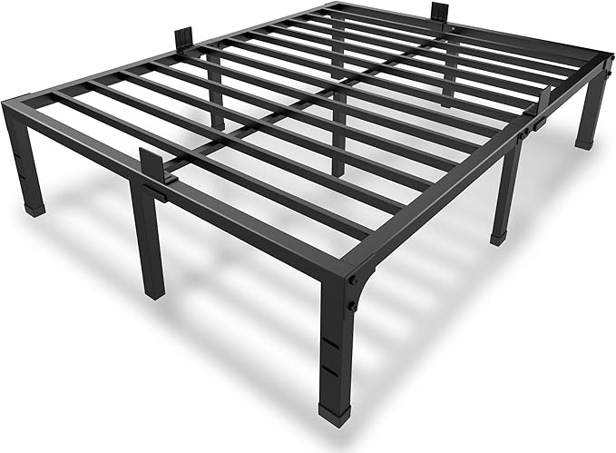 MAF 14 Inch Full Size Metal Platform Bed Frame with Round Corner Legs, 3000 LBS Heavy Duty Steel Slats Support, Noise Free, No Box Spring Needed, Easy Assembly
