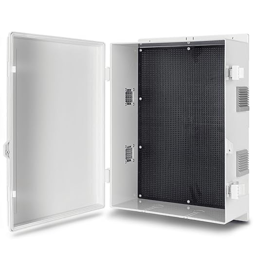 Namunanee Outdoor Electrical Junction Box, ABS Water Resistant Enclosure with Internal Mounting Panel & Hinged Cover (18.1"H* 12.6"L* 6.3"W)