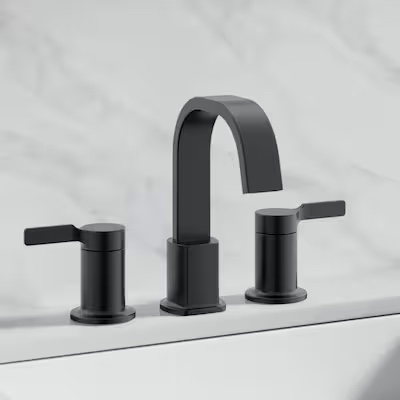 Origin 21 Veda Matte Black Widespread 2-Handle WaterSense Bathroom Sink Faucet