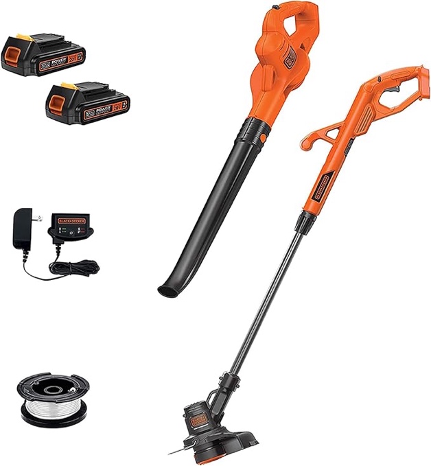 BLACK+DECKER 20V MAX* POWERCONNECT 10 in. 2in1 Cordless String Trimmer/Edger + Sweeper Combo Kit (LCC222)