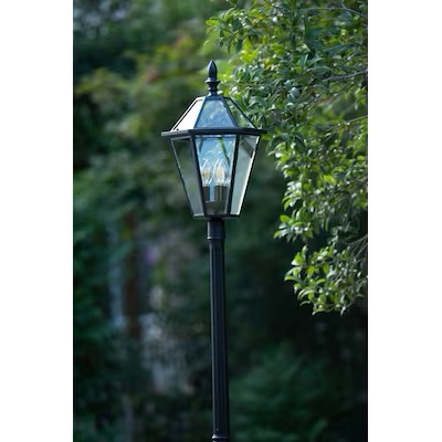 allen + roth Lamp Post 89-in H Black Hardwired Incandescent Post Light