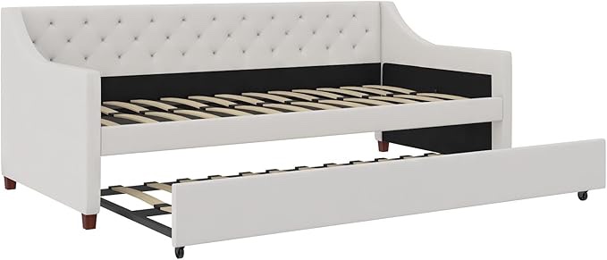 Her Majesty Daybed and Trundle, Twin, Ivory Linen