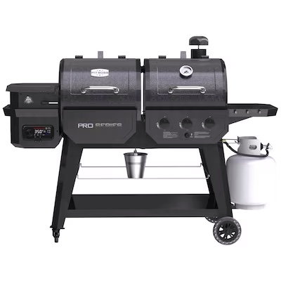 Pit Boss Wood Pellet Gas Combo Pro Series 1260-Sq in Gray Pellet Grill with Smart Compatibility