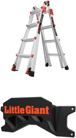 Little Giant Ladders, Velocity with Wheels, M17, 17 Ft, Multi-Position Ladder, Aluminum, Type 1A, 300 lbs Weight Rating, (15417-001)