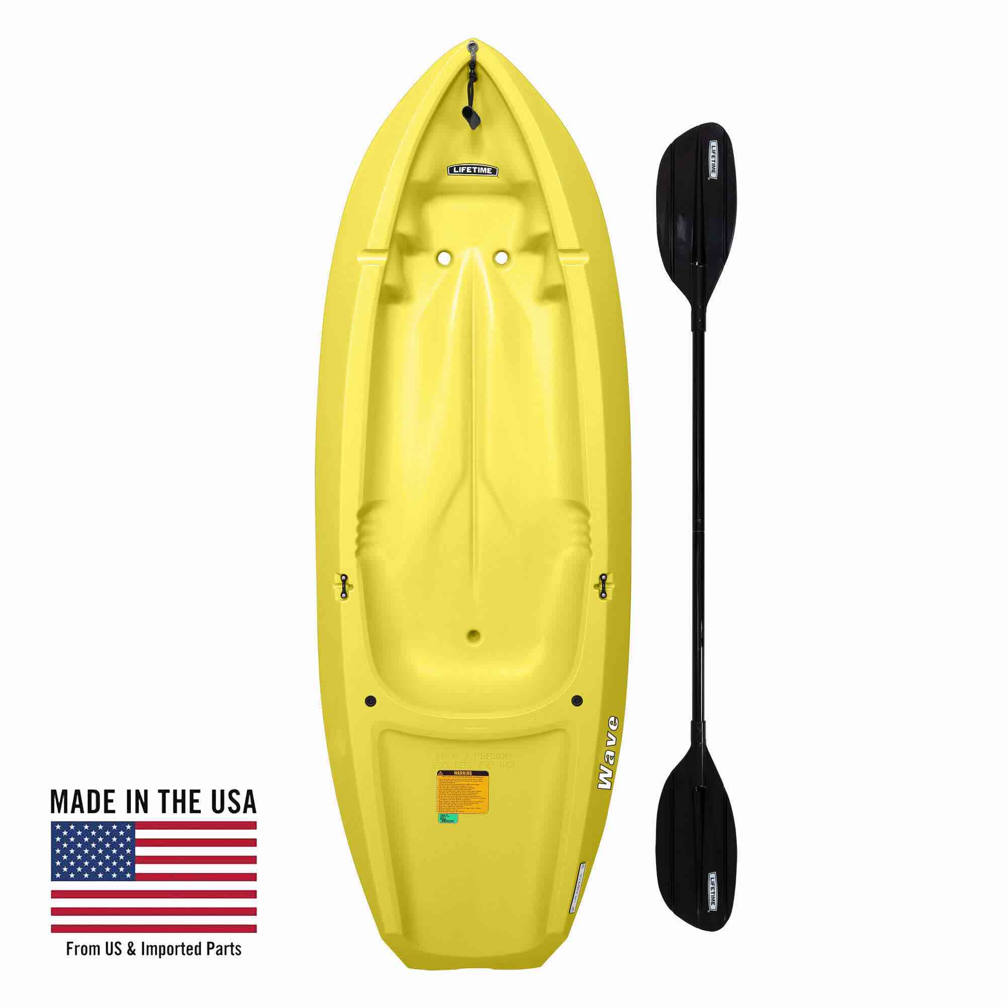 Lifetime Wave 6 ft Youth Kayak, yellow *incomplete, missing paddle*