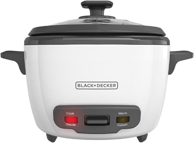 BLACK+DECKER 16-Cup Rice Cooker, RC516, 8-Cup Uncooked Rice, Steaming Basket, Removable Non-Stick Bowl, One Touch