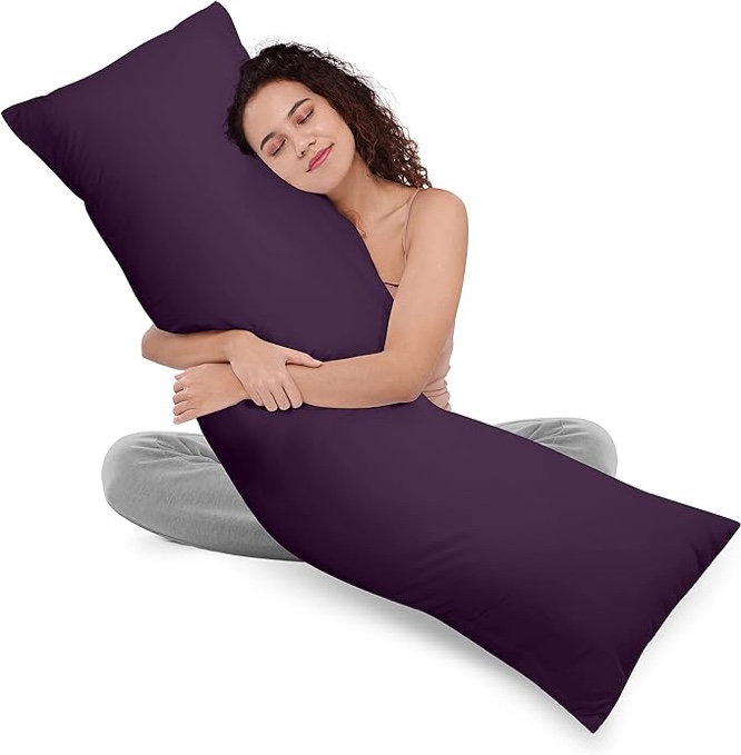 Utopia Bedding Full Body Pillow for Adults (Purple, 50x135 Inch), Long Pillow for Sleeping, Large Pillow Insert for Side Sleepers