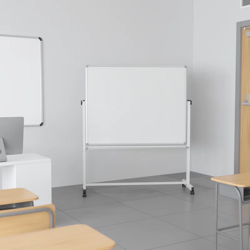 Hendrick Double-Sided Mobile Whiteboard with Pen Tray