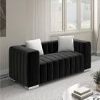 Clifford Victoria 2 pc. Black Velvet Loveseat