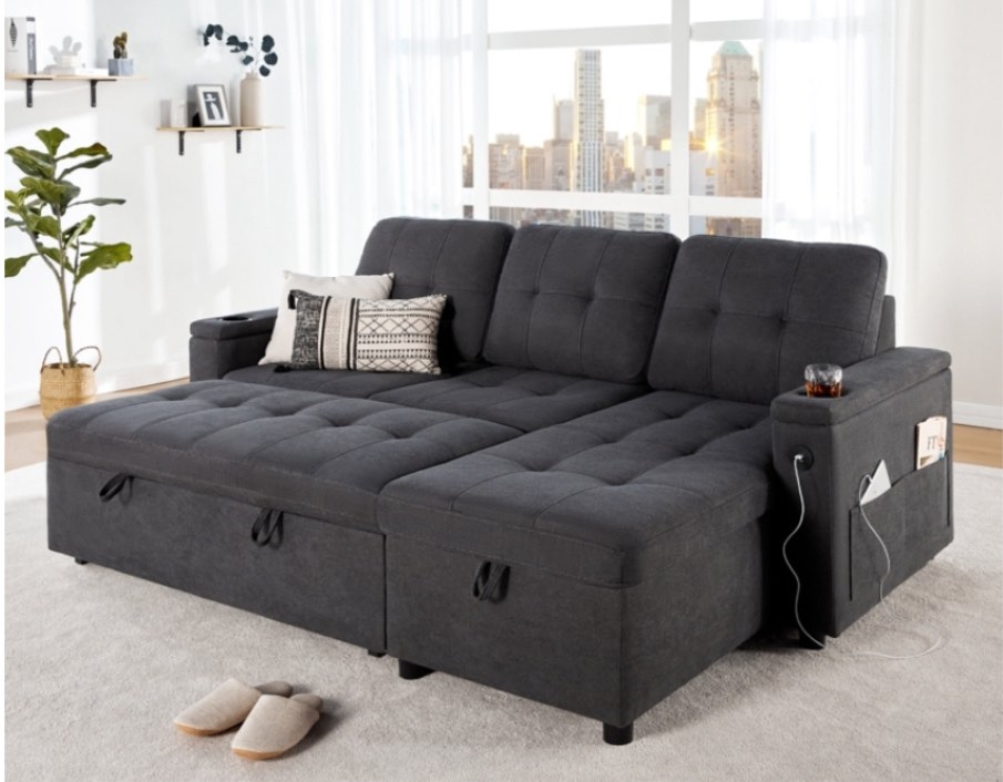  Brodrick 84'' Upholstered Sleeper Sofa(incomplete box 2 of 2 ) 
