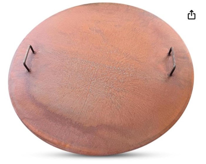 36-Inch Rustic Corten Steel Fire Pit Lid - Heavy Duty Rust Ressistant Steel - Beautiful Rustic Brown