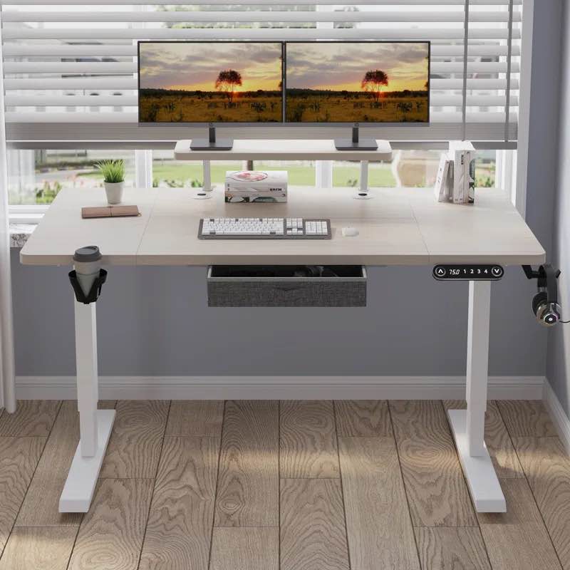 Lasherrie Height Adjustable Standing Desk With A Layer