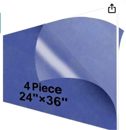  24x36 Large Acrylic Sheet, Pack of 4, Clear Acrylic Plexiglass Sheet 1/8 Thick Cast Acrylic Sheet 24 x 36, 3mm Transparent 24x36 Plexi Glass Panel for Pet Barriers,Sneeze Guard,Signs,Display,Case(similar to stock photo)