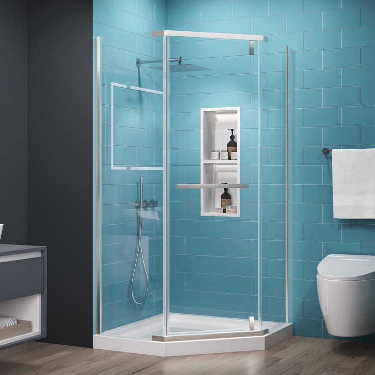  38'' W x 38'' D x 72'' H Semi-Frameless Neo-angle Reversible Shower Enclosure (Part number: SD3872ENBNX)(similar to stock photo)