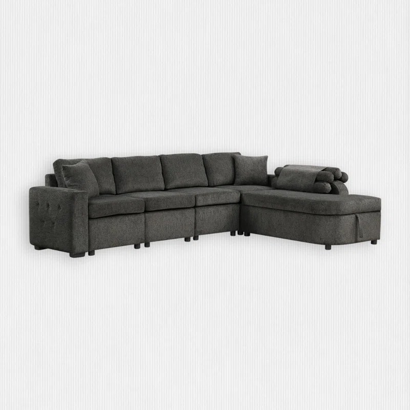 Marilina 5 - Piece Upholstered Sectional Blue ( Incomplete)