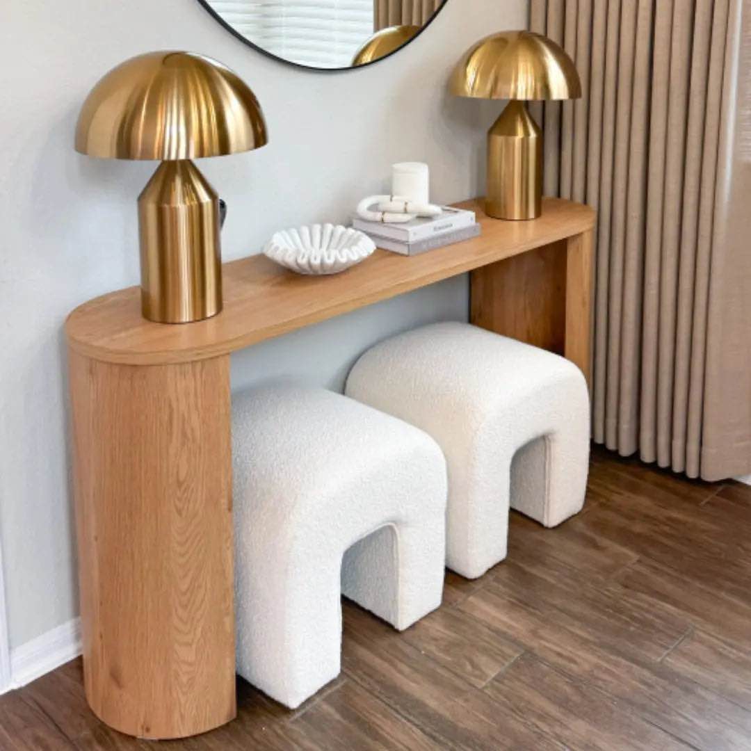 Dwen 60" Modern 2-Style Oval Console Table ( missing legs)