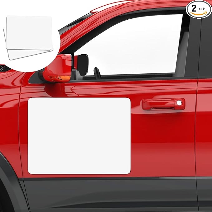ANOER 2 Pack Blank Car Door Magnet Sticker, Rounded Corners Magnetic Vehicle Sign, Perfect Magnet for Car to DIY Advertise Business and Cover Company Logo, Personalized Magnet Decal, 24x18 inch White