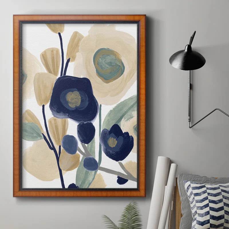 " Blue Poppy Cascade I " Painting Print