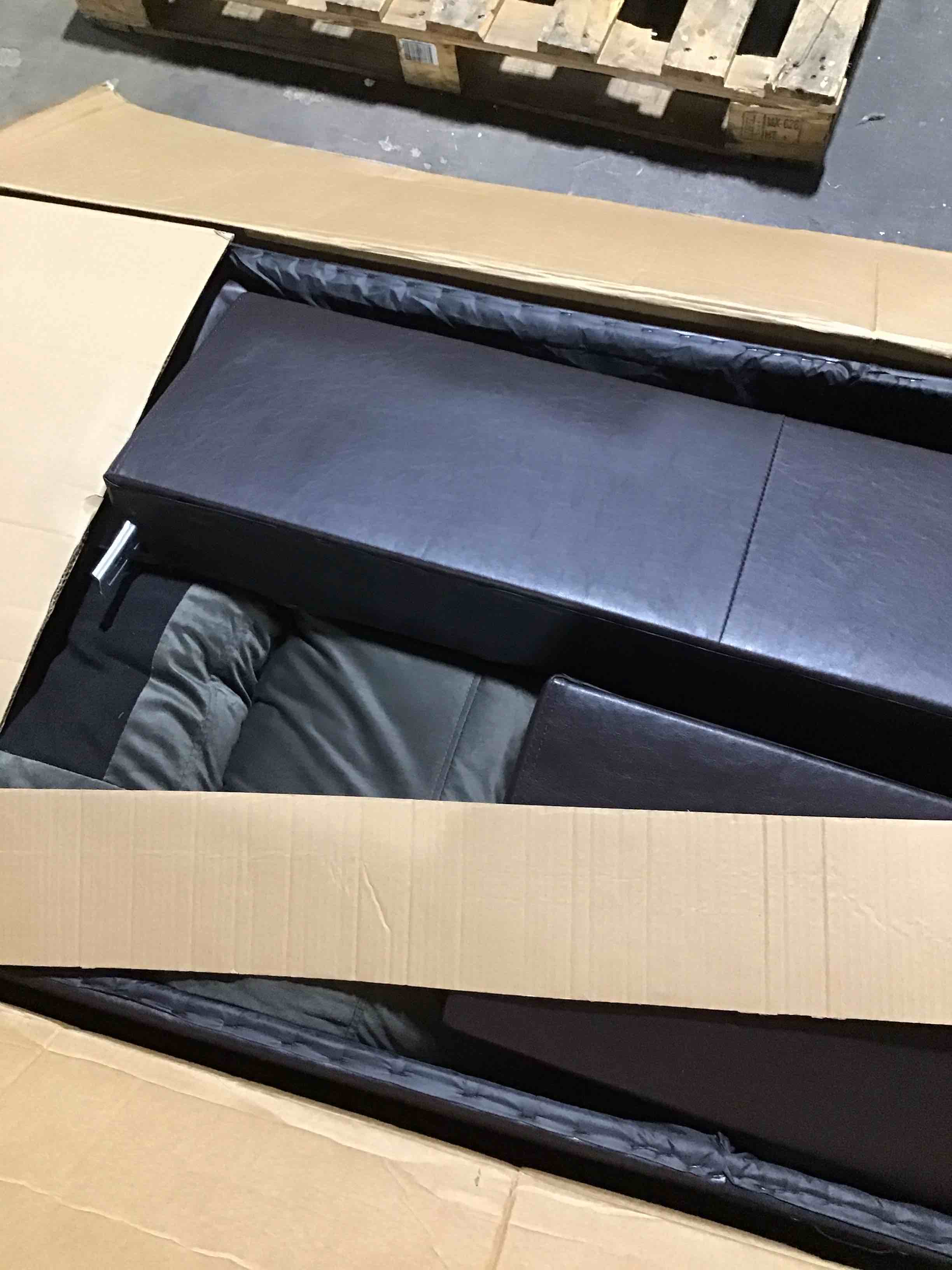 Hommoo Convertible Sectional Sofa, L Shaped Couch for Small Space Living Room, Black(Without Ottoman) (ALSO MISSING OTHER HALF OF SOFA)